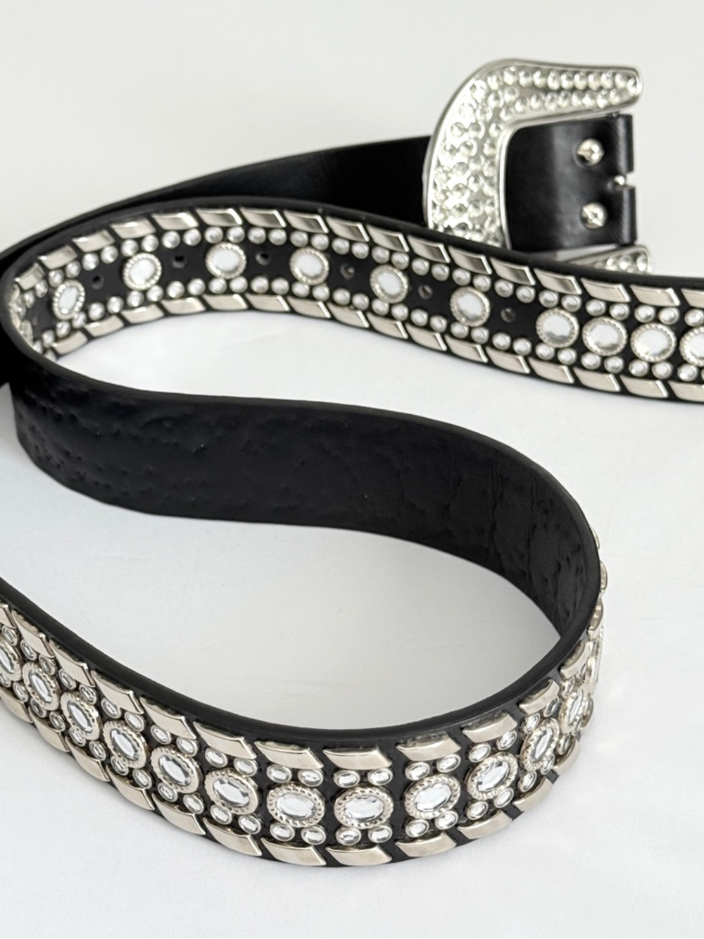 Women's Rhinestone Belt Faux Leather Casual Beaded Small-Medium - Picture 5 of 7
